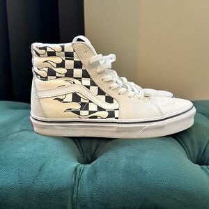 VANS High Top Checkered Sneakers (Size 6)